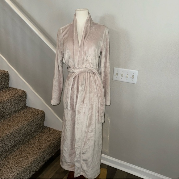 UGG Marlow Double Fleece Long Sleeve Cozy Robe Pockets Moonbeam Small EUC Warm - Picture 4 of 11